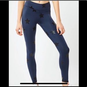 Terez Navy Black Star Foil UpLift Leggings NWT